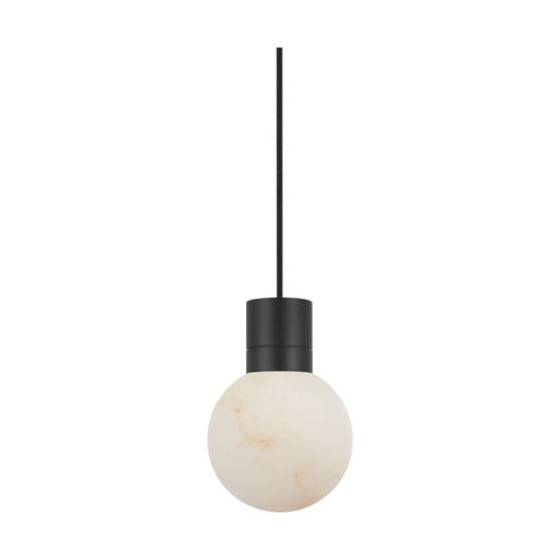 Visual Comfort SLPD541 Mina Alabaster 1-lt 5" LED Pendant - Black/Black cord