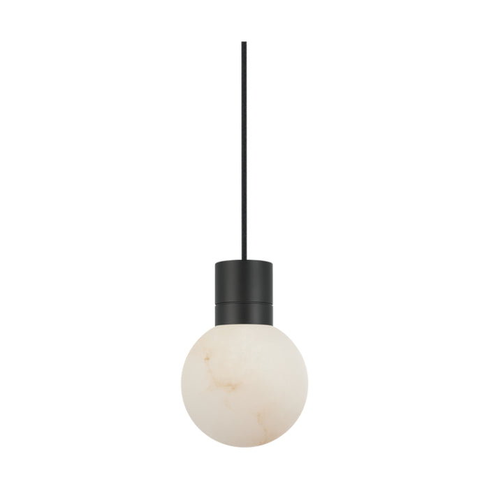 Visual Comfort SLPD541 Mina Alabaster 1-lt 5" LED Pendant - Black/Black cord