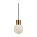 Visual Comfort SLPD541 Mina Alabaster 1-lt 5" LED Pendant - Hand Rubbed Antique Brass/Black&White