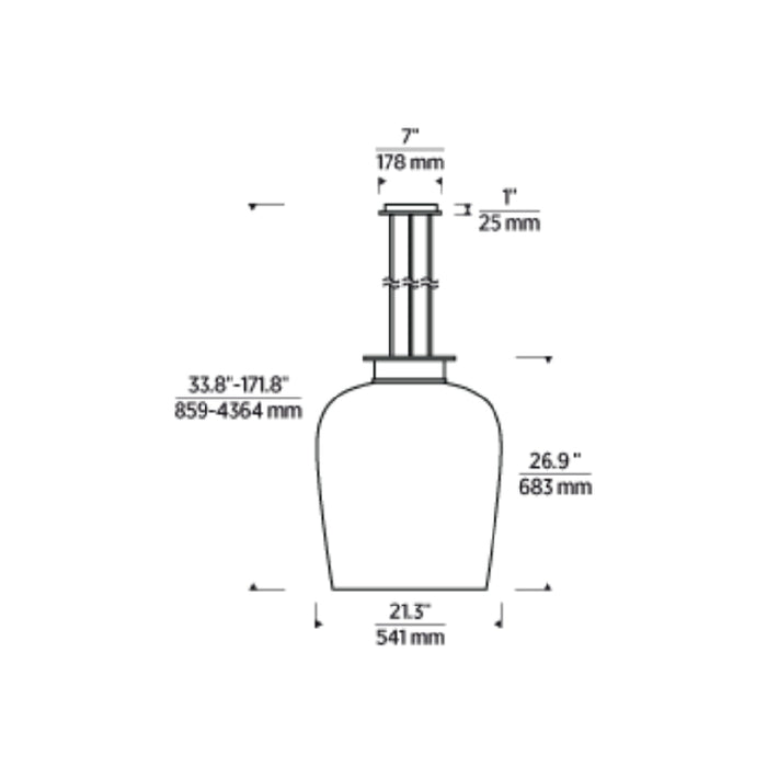 Visual Comfort SLPD623 Vetro 1-lt 21" LED Pendant