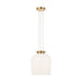 Visual Comfort SLPD624 Vetro 1-lt 12" LED Pendant - Hand Rubbed Antique Brass