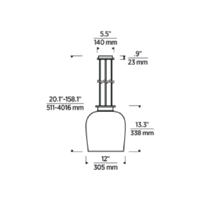 Visual Comfort SLPD624 Vetro 1-lt 12" LED Pendant