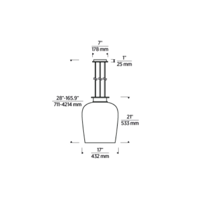 Visual Comfort SLPD625 Vetro 1-lt 17" LED Pendant