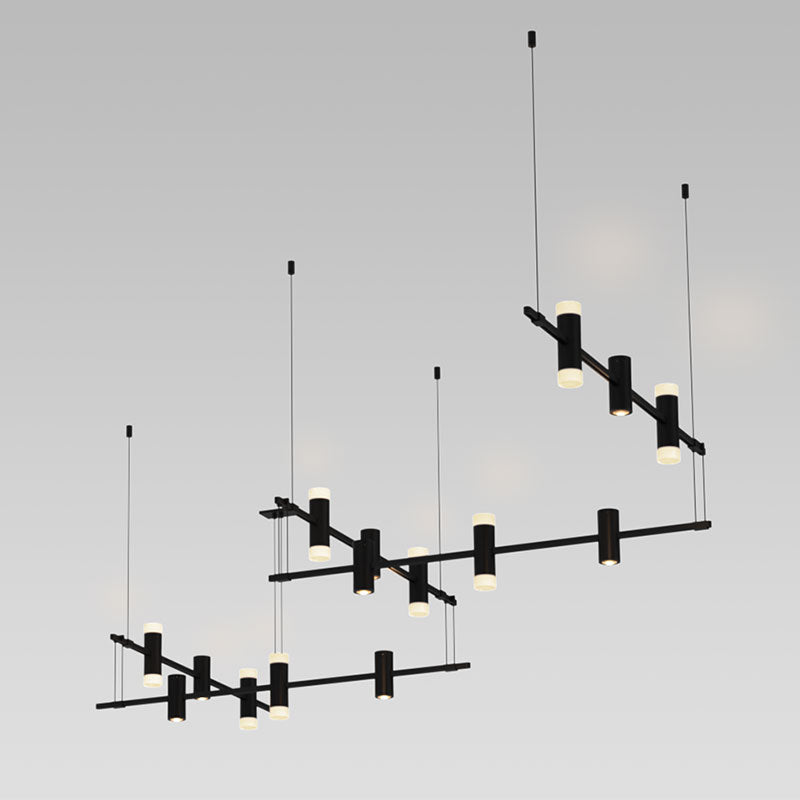 Sonneman SLS0159 Suspenders 106" 5-Bar Zig Zag LED Lighting System - Bar-Mounted Duplex Cylinder / Flood Lens