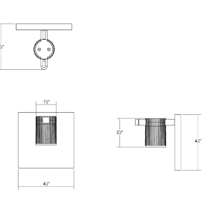 Sonneman SLS0214 Suspenders 2" Tall Mini Single LED Wall Sconce - Bar-Mounted Single Cylinder / Flood Lens