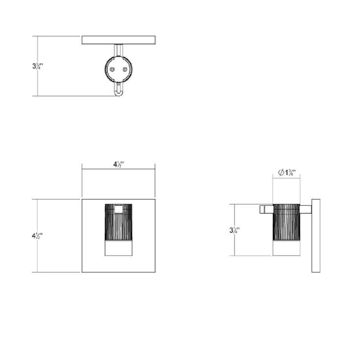 Sonneman SLS0215 Suspenders 3" Tall Mini Single LED Wall Sconce - Bar-Mounted Single Cylinder / Snoot Flood Lens