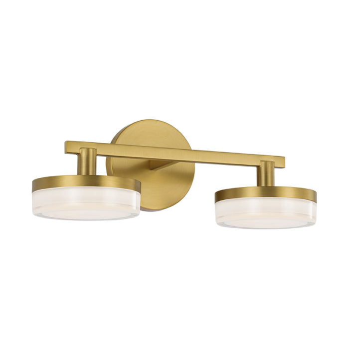 Visual Comfort SLV1012 Khan 2-lt 14" LED Wall Sconce - Burnished Brass