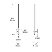 Visual Comfort SLWS679 Cityscape Right 36" Tall LED Wall Sconce