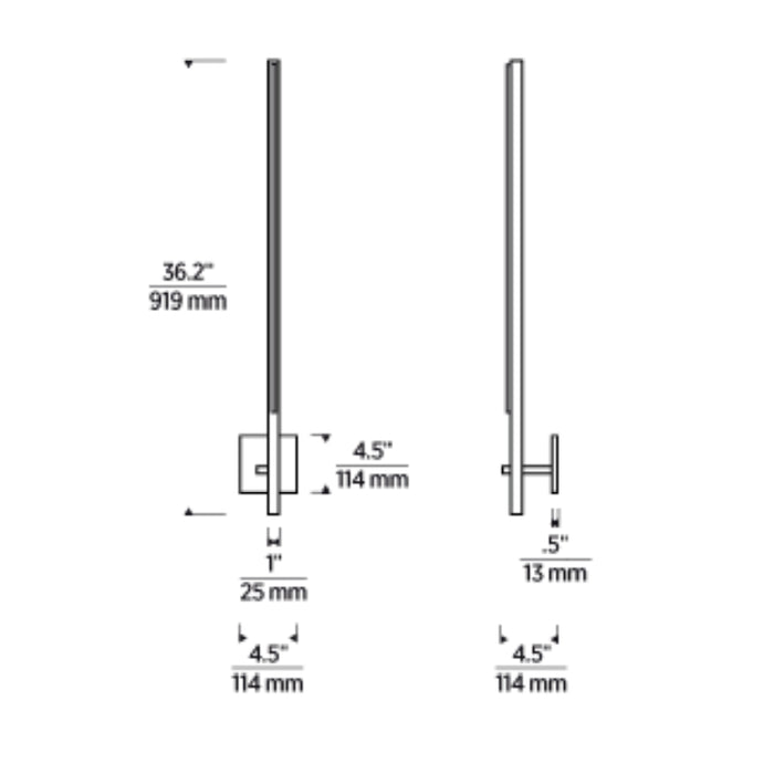 Visual Comfort SLWS679 Cityscape Right 36" Tall LED Wall Sconce