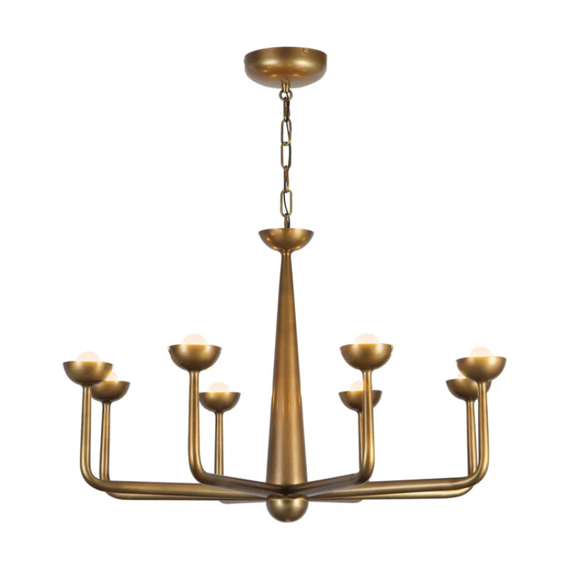 Alora CH313830 Spade 30" LED Chandelier - Vintage Brass