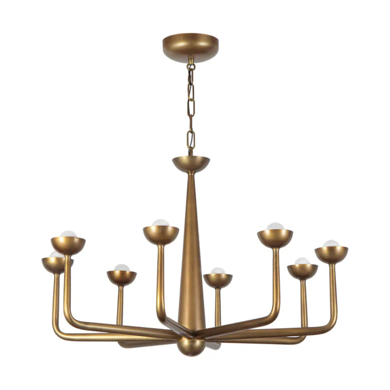 Alora CH313830 Spade 30" LED Chandelier - Vintage Brass