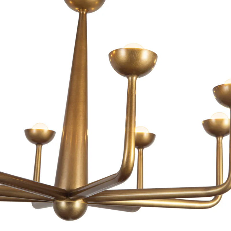 Alora CH313830 Spade 30" LED Chandelier - Vintage Brass