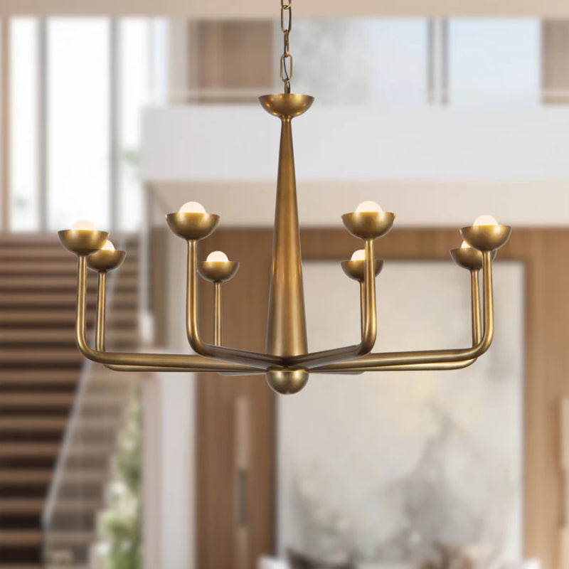 Alora CH313830 Spade 30" LED Chandelier - Vintage Brass