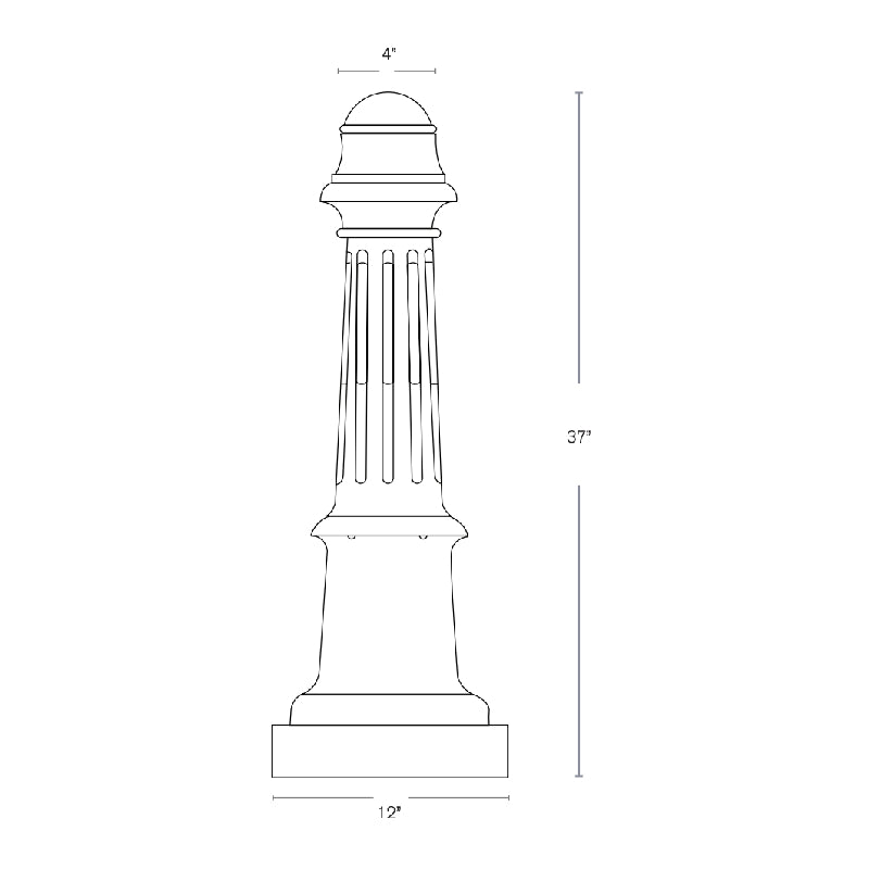 SPJ SPJ-GDG-37 37" Tall Outdoor Bollard