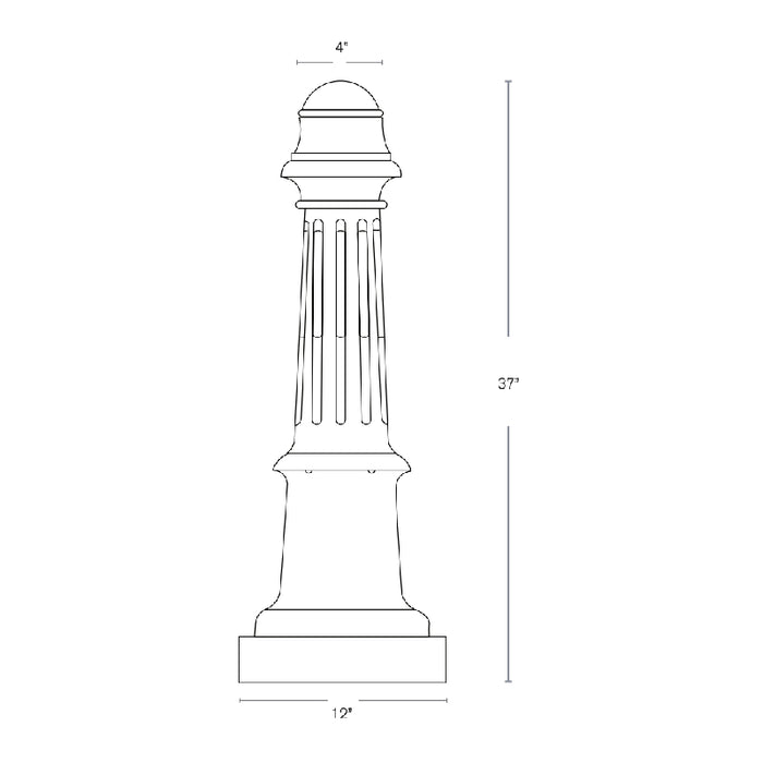SPJ SPJ-GDG-37 37" Tall Outdoor Bollard