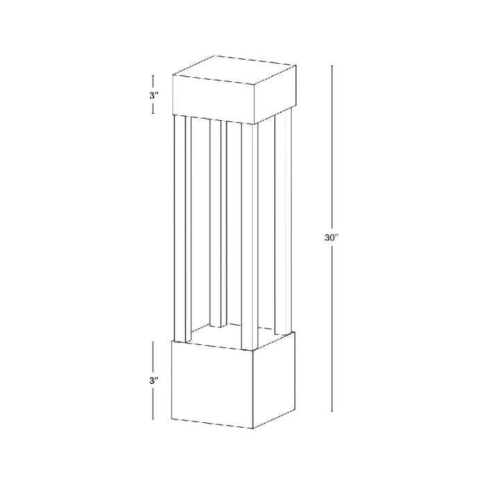 SPJ SPJ-PB30 30" Tall Outdoor Bollard