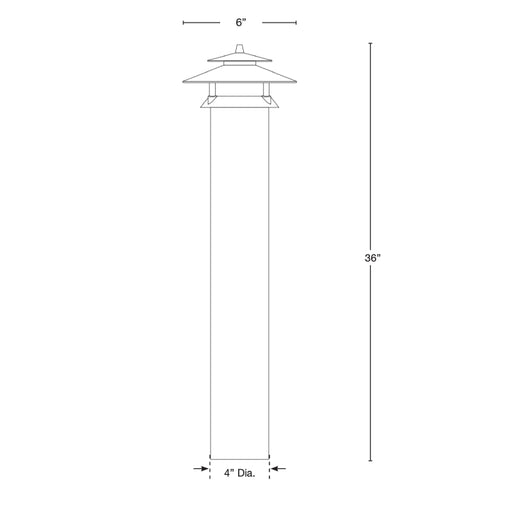 SPJ SPJ126-1-4 36" Tall LED Outdoor Bollard