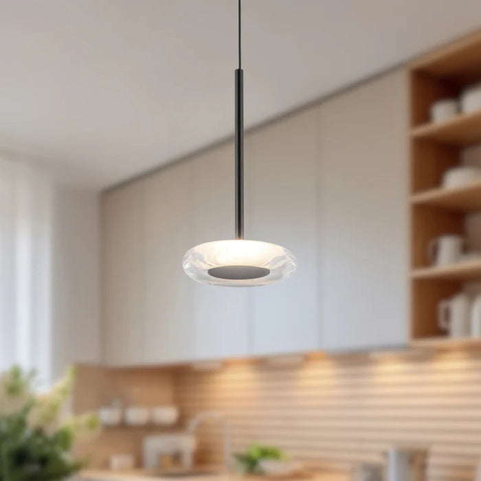 Kuzco PD97204 Stephord 1-lt 4" LED Pendant - Black/Clear