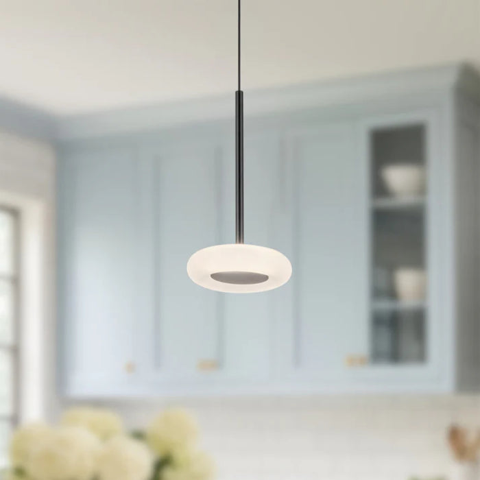 Kuzco PD97204 Stephord 1-lt 4" LED Pendant - Black/Frosted Glass