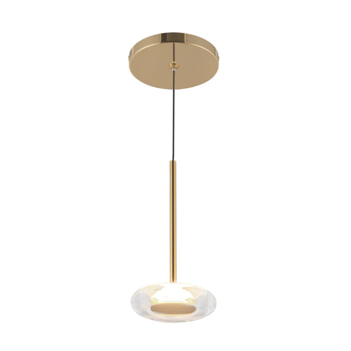 Kuzco PD97204 Stephord 1-lt 4" LED Pendant - Metailic Brass/Glear
