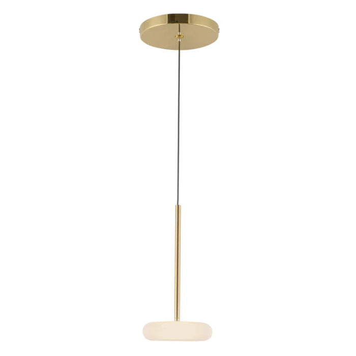 Kuzco PD97204 Stephord 1-lt 4" LED Pendant - Metailic Brass/Frosted Glass