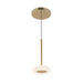 Kuzco PD97204 Stephord 1-lt 4" LED Pendant - Metailic Brass/Frosted Glass