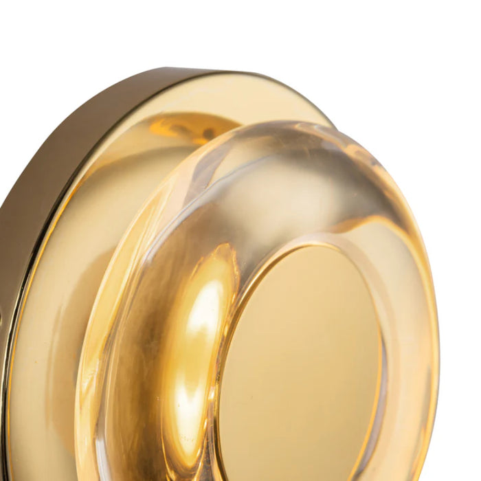Kuzco WS97204 Stephord 1-lt 4" LED Wall Sconce - Metallic Brass/Clear