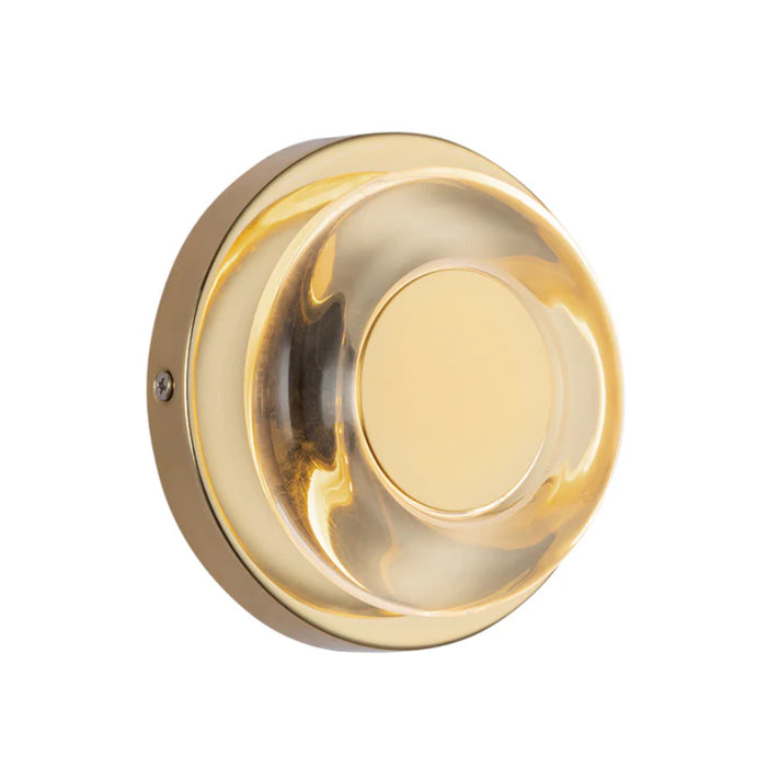 Kuzco WS97204 Stephord 1-lt 4" LED Wall Sconce - Metallic Brass/Clear