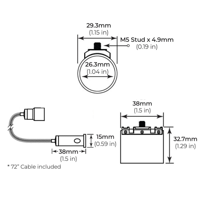 Core SLQ-25 SLINQ 4.4W/ft IP65 24V Flexible 360º Round Neon LED Strip, Suspension Cable Support