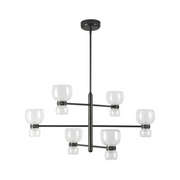 Alora CH310336 Sutton 6-lt 36" LED Chandelier - Urban Bronze/Clear Glass