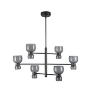 Alora CH310336 Sutton 6-lt 36" LED Chandelier - Urban Bronze/Smoke Glass