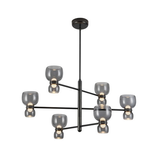 Alora CH310336 Sutton 6-lt 36" LED Chandelier - Urban Bronze/Smoke Glass
