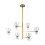 Alora CH310336 Sutton 6-lt 36" LED Chandelier - Vintage Brass/Clear Glass