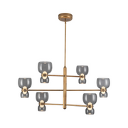 Alora CH310336 Sutton 6-lt 36" LED Chandelier - Vintage Brass/Smoke Glass