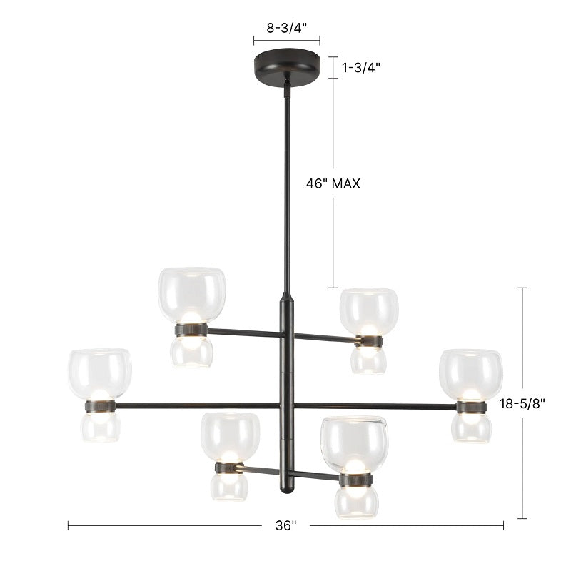 Alora CH310336 Sutton 6-lt 36" LED Chandelier