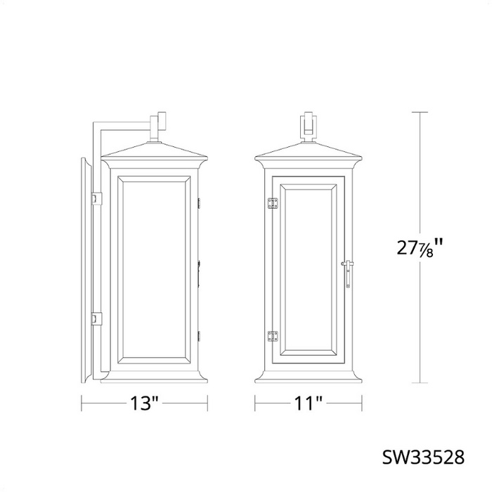 Schonbek SW33528 Dresden 4-lt 28" Tall Outdoor Wall Sconce