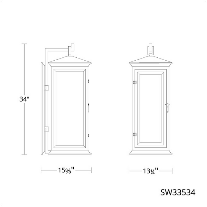 Schonbek SW33534 Dresden 4-lt 34" Tall Outdoor Wall Sconce