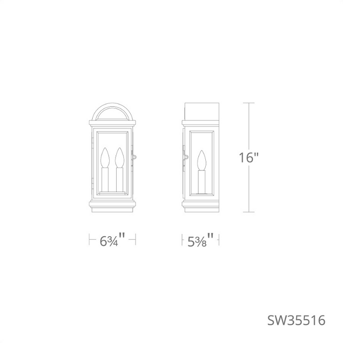 Schonbek SW35516 Villenova 2-lt 16" Tall Outdoor Wall Sconce