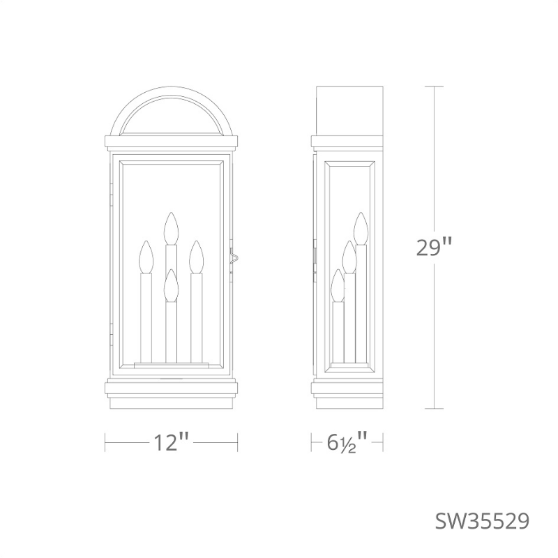 Schonbek SW35529 Villenova 4-lt 29" Tall Outdoor Wall Sconce