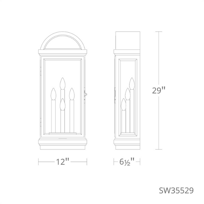 Schonbek SW35529 Villenova 4-lt 29" Tall Outdoor Wall Sconce