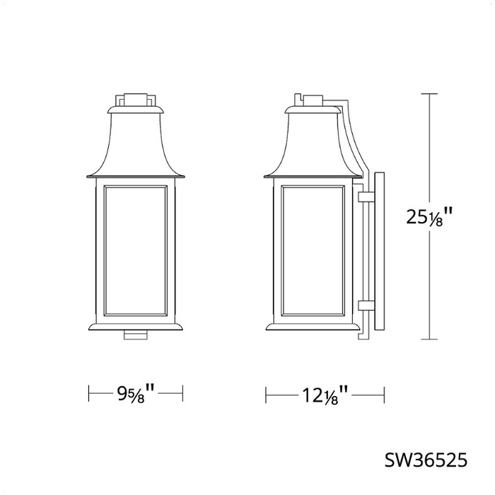 Schonbek SW36525 Proctor 3-lt 25" Tall Outdoor Wall Sconce