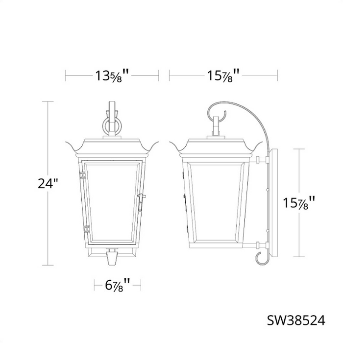 Schonbek SW38524 Ausable 4-lt 24" Tall Outdoor Wall Sconce