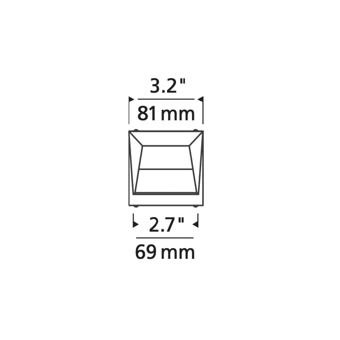 Element E3SLW 3" LED Square Flangeless Wall Wash LED Trim