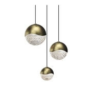 Sonneman 2914 Grapes 3-lt 8" LED Chandelier - Brass