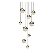 Sonneman 2916 Grapes 9-lt 14" LED Chandelier - Brass