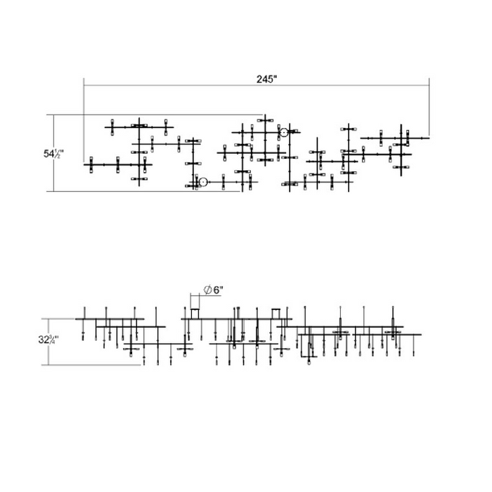 Sonneman SLS0002 Suspenders 4-Tier Gallery Matrix with Etched Chiclet Luminaire