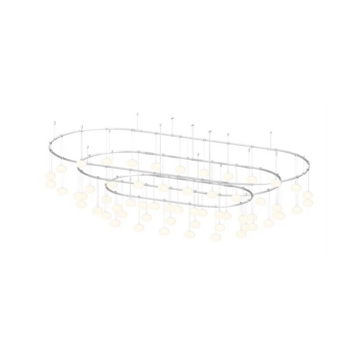 Sonneman SLS4238 Suspenders Path 3-Bar Racetrack with Height Adjustable Etched Globe Luminaires