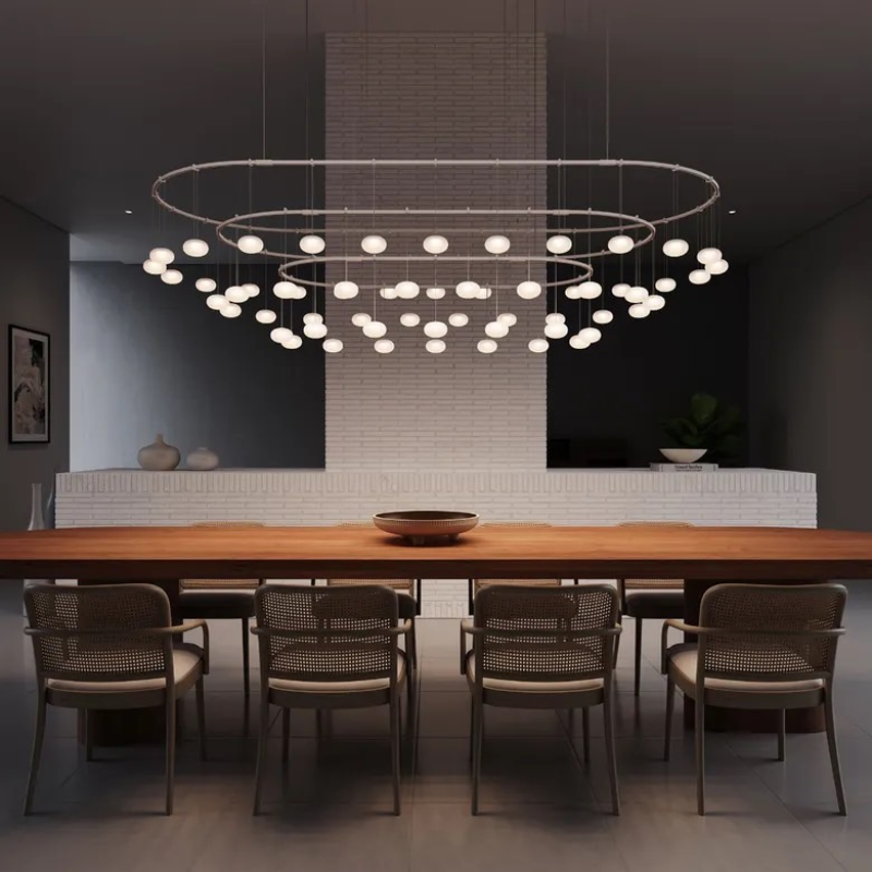 Sonneman SLS4238 Suspenders Path 3-Bar Racetrack with Height Adjustable Etched Globe Luminaires