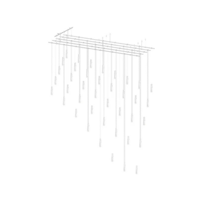 Sonneman SLS4237 Suspenders 48" x 96" Parallels with Height Adjustable Etched Teardrop Luminaires