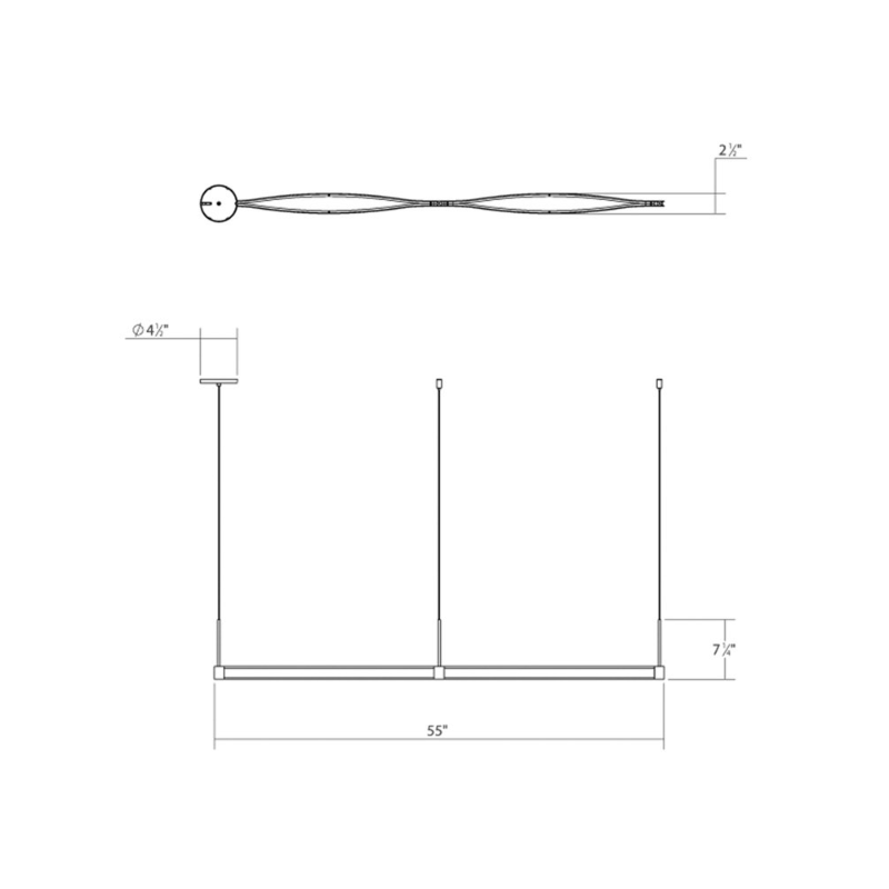 Sonneman 22QWCL02 Ola LED Double Linear Pendant